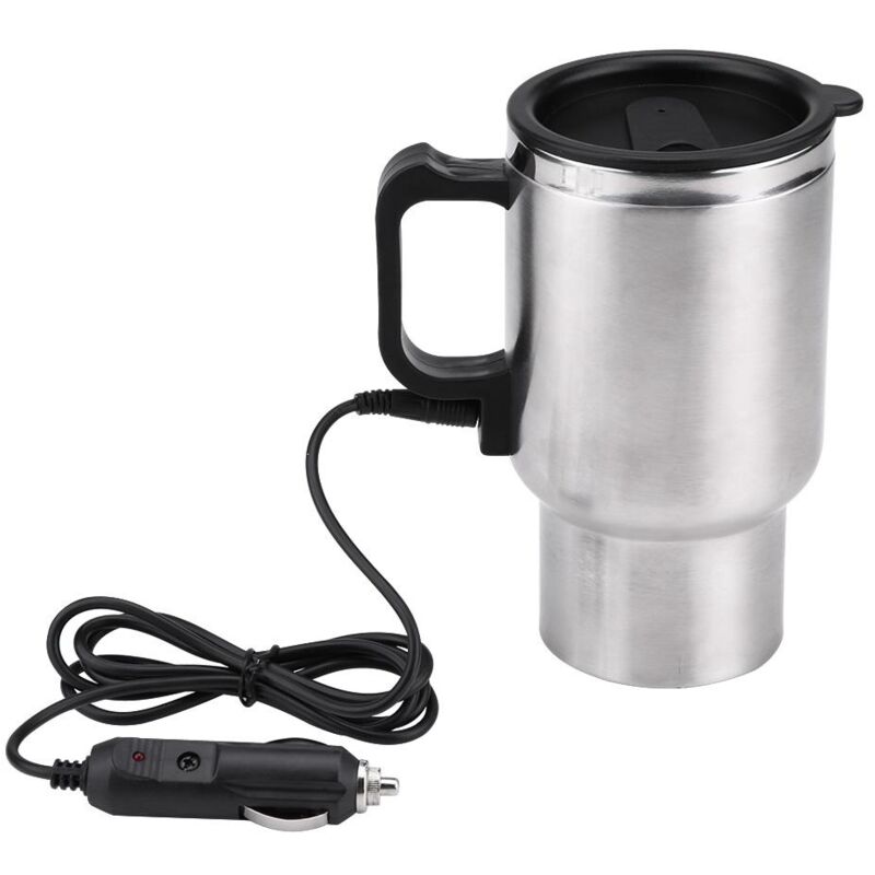 Dewin - Tasse chauffante de Voiture - Bouilloire de Voiture, Tasse chauffante de Voiture électrique en Acier Inoxydable pour café thé Eau 450 ml 12 v