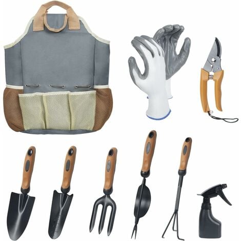 DEWINNER Ensemble d'outils de jardinage - Cadeau de jardinage pour homme et femme - En acier inoxydable - Robuste - Pour homme et femme - Rangement facile