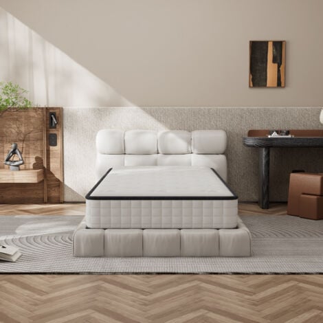 DEWINNER 90 x 200cm Mousse 22 cm et Mousse A Mémoire Matelas Parfait Soutien Haute Resilience Ultra Respirante Matelas réversible à Deux Faces entièrement utilisables