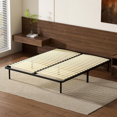 DEWINNER Sommier à Lattes 140 x 190 cm avec 7 Pieds, Épaisseur 29 cm,Sommier à Lattes lit pour Adulte et Enfant en Bois (140x190x29 cm)