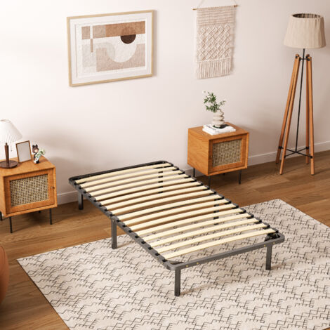 DEWINNER Sommier à Lattes sur Pieds-7 Pieds Inclus - Lit (90x190cm)