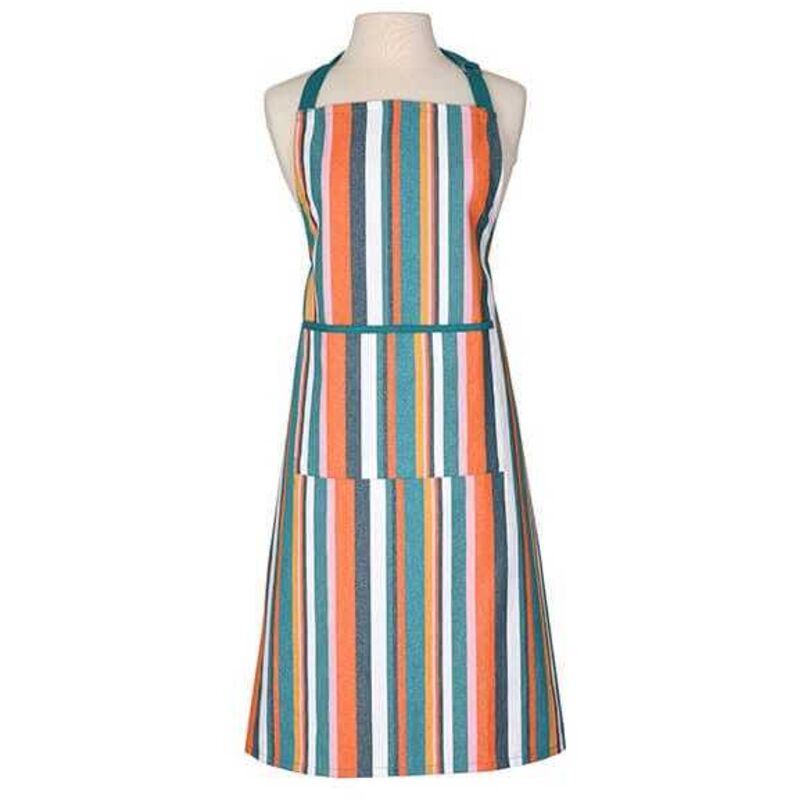 Recycled Cotton Striped Adult Apron Teal - Dexam