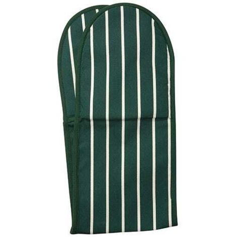 Dexam Rushbrookes Classic Butchers Stripe Double Oven Glove Green