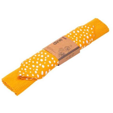 Dexam Sintra Recycled Cotton Spotted Napkin and Placemat Set Ochre