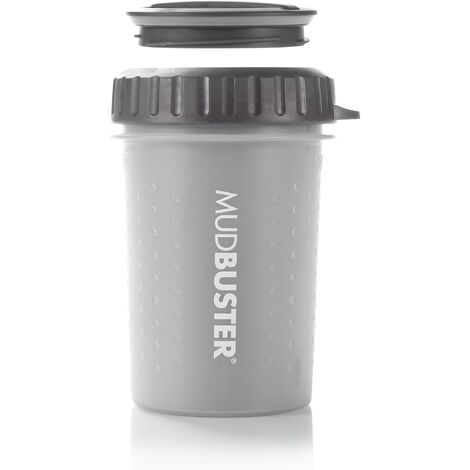 Dexas MudBuster - Pulitore portatile per zampe di cane, con coperchio, colore: grigio chiaro, medio