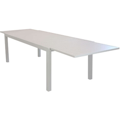 DEXTER - set tavolo in alluminio cm 200/300 x 100 x 74 h con 10 poltrone Dexter