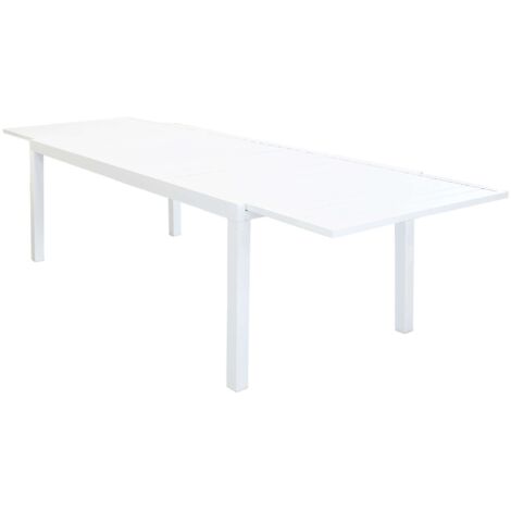 DEXTER - set tavolo in alluminio cm 200/300 x 100 x 74 h con 10 sedie Aulus