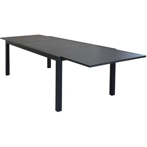 DEXTER - set tavolo in alluminio cm 200/300 x 100 x 74 h con 8 poltrone Venus
