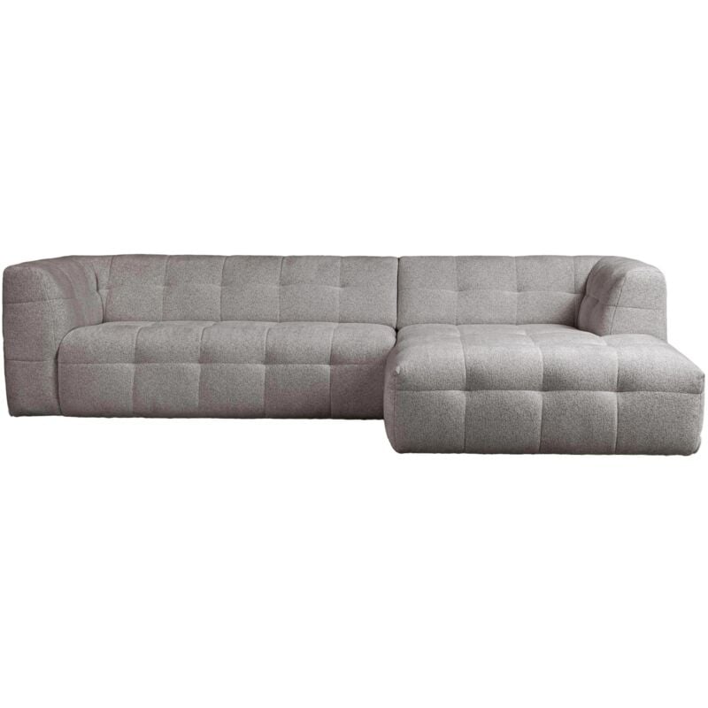 Mobilier Deco - deyna - Canapé d'angle en tissu capitonné gris foncé - Angle droit