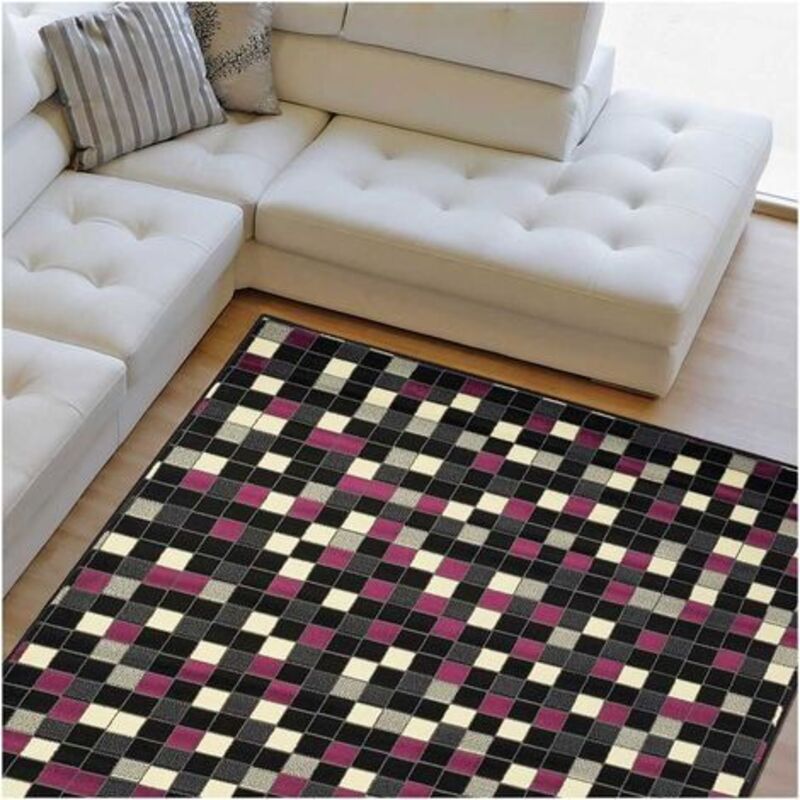 Unamourdetapis - Tapis chambre 80x150 fuchsia rectangle tissé motif géométrique AF1 pixely