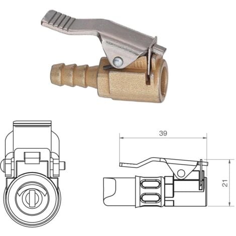 DF TOOLS DF Reifenfüller geeicht, präziser Luftdruckprüfer, Reifenfüllgerät mit 4 Adapter