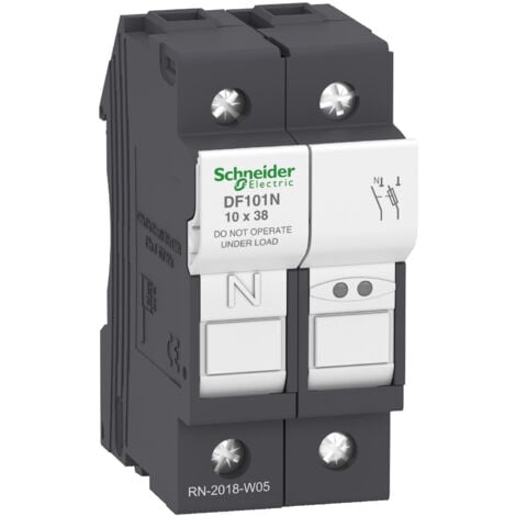 Df101n Porte Fusible à Tiroir 32a - 1p+n - Pour Fusibles 10x38mm - Schneider Electric Tesys Df