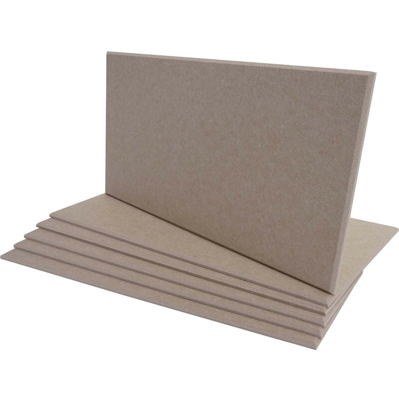 Lot de 6 panneaux muraux acoustiques HWC-L52 - panneaux muraux acoustiques - insonorisant 1 m2 de surface 60x30cm - brun clair