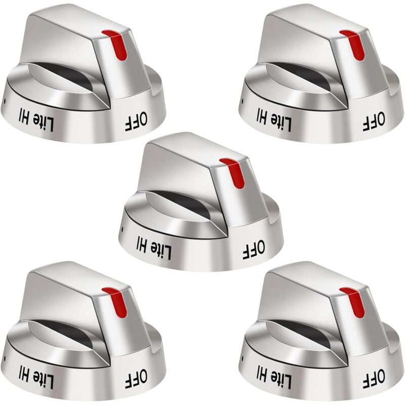 DG64-00473A Oven Top Burner Control Knob Compatible with Samsung NX58F5700WS NX58H5600SS NX58H5650WS NX58J7750SS NX58M6850SS Gas Stove Knob (5 Pack)