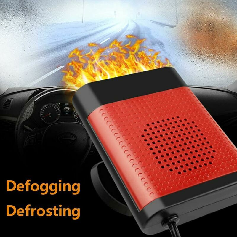 Lucky-88 - Dégivreur De Voiture 12 v 150 w 2 En 1 Pour Pare-Brise De Voiture - Ventilateur De Voiture Portable Rotatif à 360 ° Avec Ventouse Et Câble
