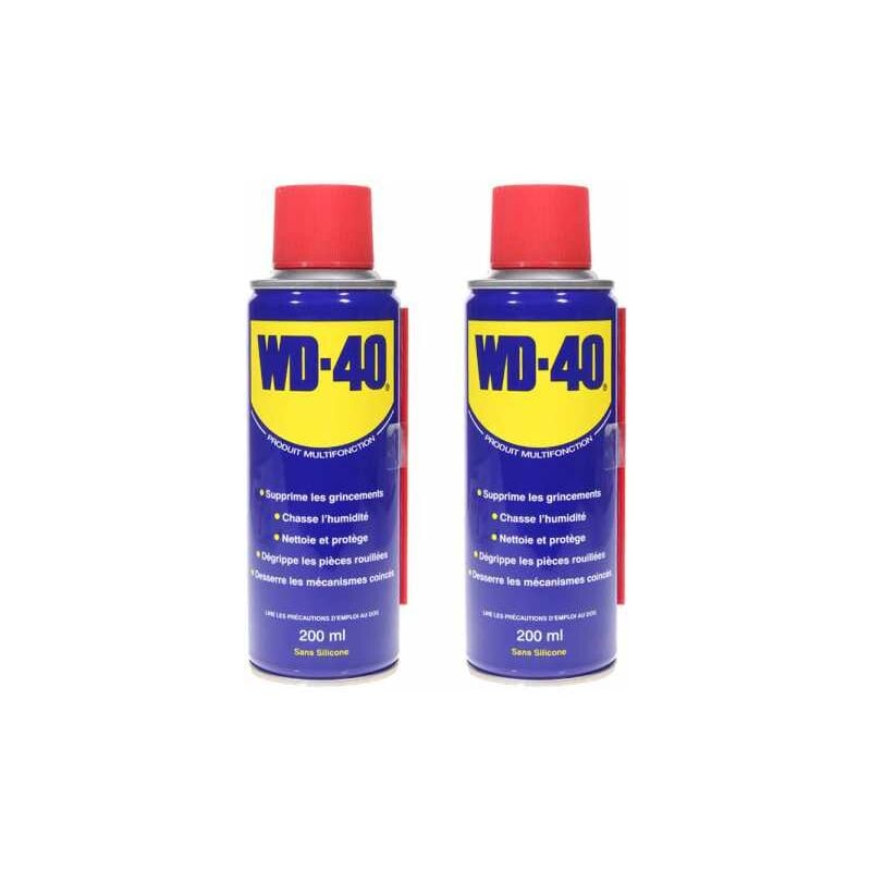 Dégrippant WD40 200 ml Nettoyant lubrifiant Protège corrosion par 2