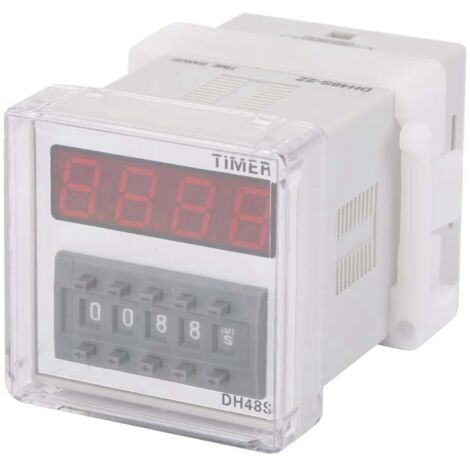 DH48S-2Z Minuterie Numérique à Affichage LCD, Relais Temporisé 220VAC, Réglable 0.01s à 9999h