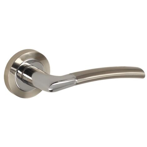 DH96 Türgriff, Adular, Basic Line, Rundschild, Chrom poliert, Nickel gebürstet