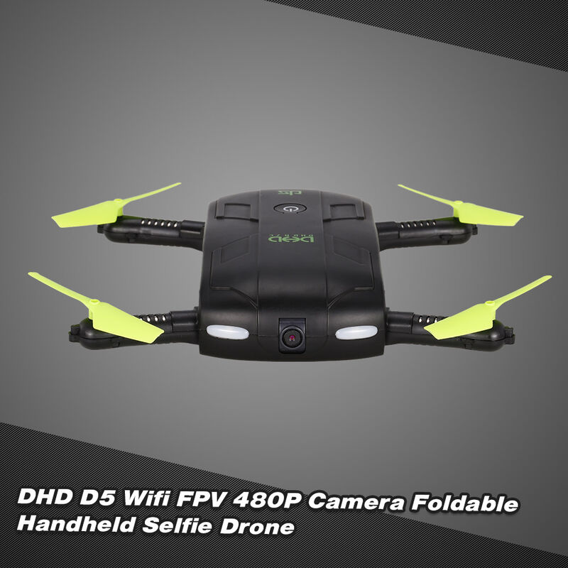 

DHD D5 Wifi FPV 480P Camara Plegable Selfie Drone 6-Axis Gyro Altitude Hold Flight Path RC Quadcopter