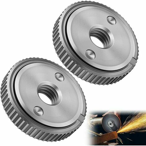 DHKLFA 2 Pièces L'éCrou De Serrage Rapide Convient à Toutes Les Meuleuses Angulaires Avec Filetagem 14,Meuleuse D'Angle Angulaires Accessoires Disque A Tronconner Le Bois,T-Audace