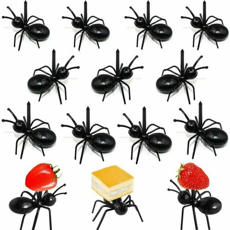 DHKLFA Fourchette à Fruits Fourmi Créatif Réutilisable Plastique Mini Fourchette à Fruits pour Enfants Fête Bento Boîte Lunch Dessert Piquer Fourchettes Fruits Fork (48 Pièces)