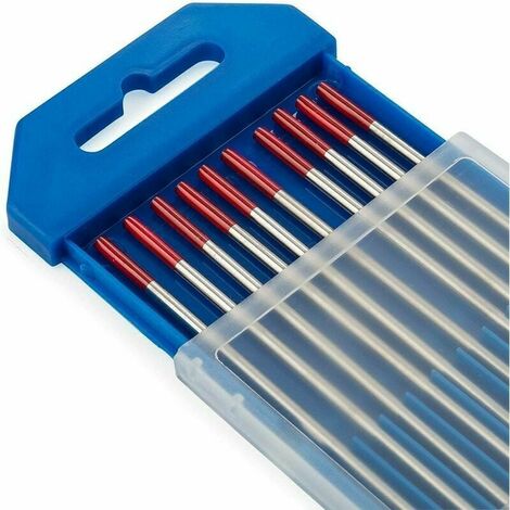 DHKLFA Soudage TIG Electrodes de Tungstène avec 2% de Thorium WT20 (Rouge) 1,6mm 150mm 10 pièces par Paquet