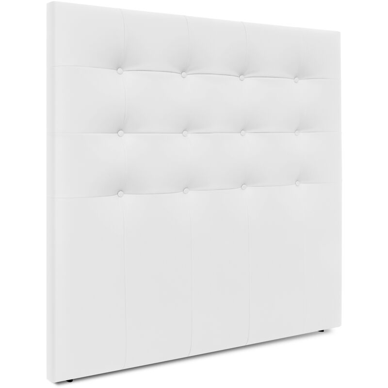 

Cabecero, Cabezales de Cama Capitoné hasta el Suelo. Cabezal tapizado ACUALINE (Polipiel Blanco, 145cm (Camas 120/135/140)) - Blanco - Dhome