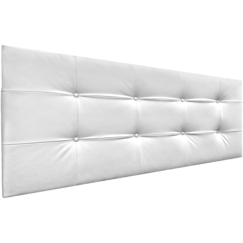

Cabecero, Cabezales de Cama Capitoné para colgar. Cabezal tapizado ACUALINE (Polipiel Blanco, 145x60cm (Camas 120/135/140)) - Blanco - Dhome