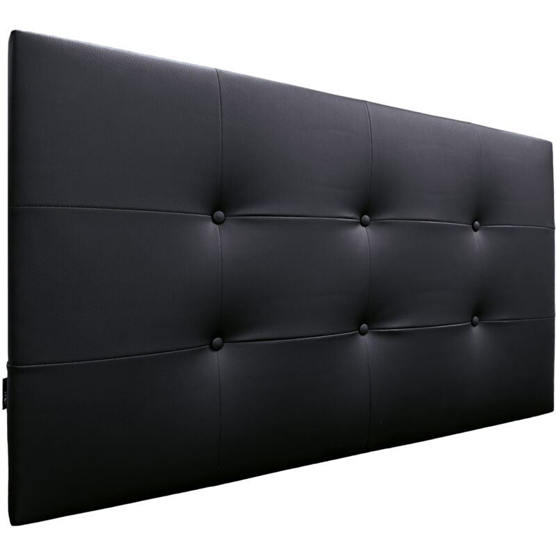 

Cabecero, Cabezales de Cama Capitoné para colgar. Cabezal tapizado ACUALINE (Polipiel Negro, 110x60cm (Camas 80/90/105)) - Negro - Dhome