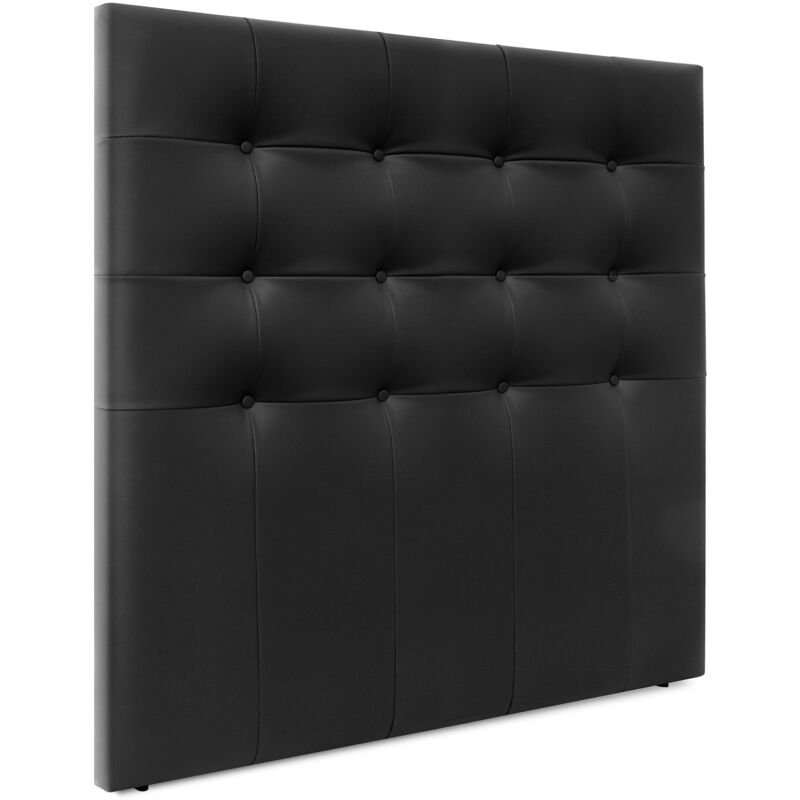

DHOME Cabecero, Cabezales de Cama Capitoné hasta el Suelo. Cabezal tapizado ACUALINE (Polipiel Negro, 145cm (Camas 120/135/140)) - Negro