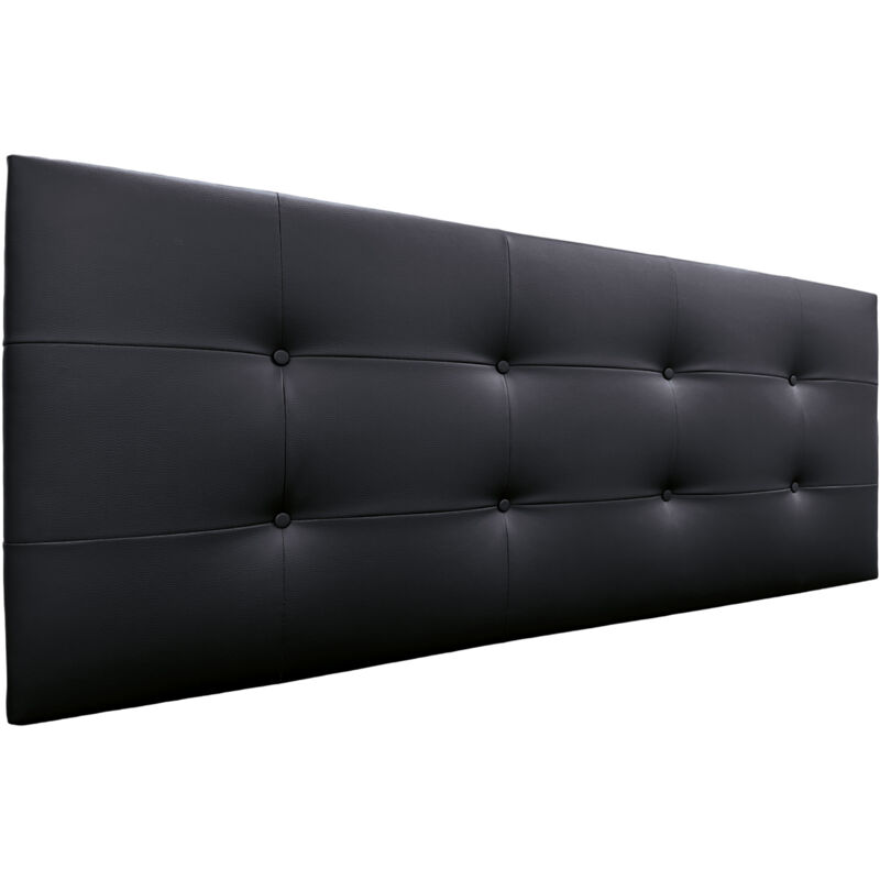 

Cabecero, Cabezales de Cama Capitoné para colgar. Cabezal tapizado ACUALINE (Polipiel Negro, 160x60 (Camas 150/160)) - Negro - Dhome