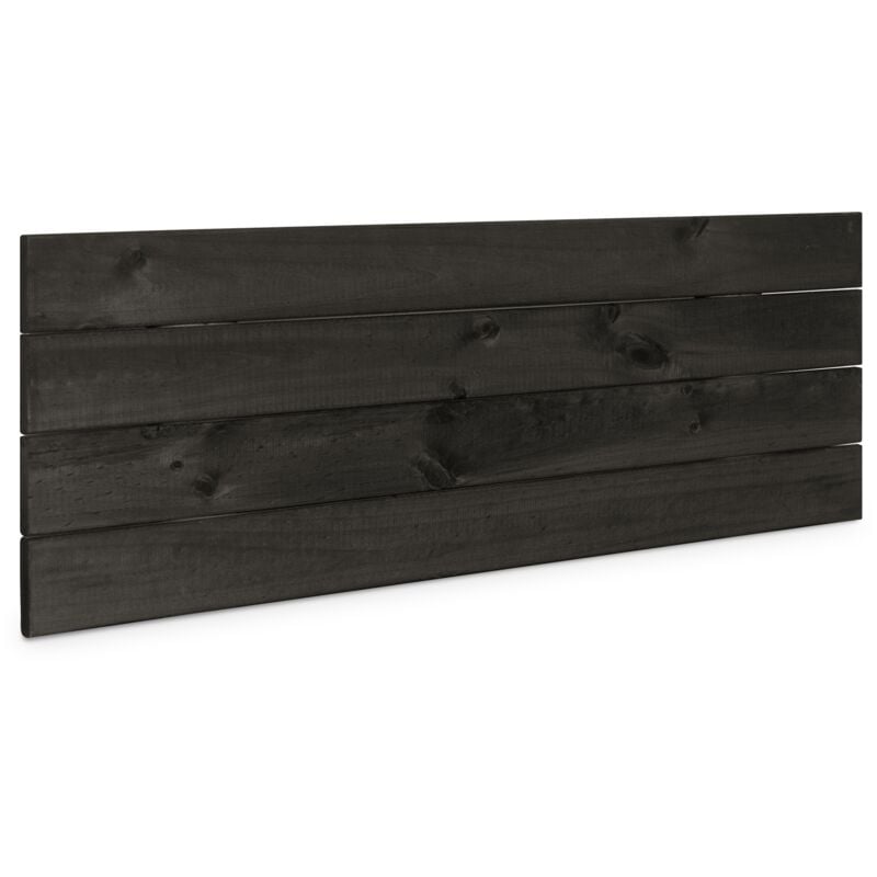 

Cabecero de Madera Maciza de Pino para Pared Estilo Palet Cabezal Dormitorio Cama Palets Herrajes incluidos (110x37 Palet 4, Negro Rústico) - Negro