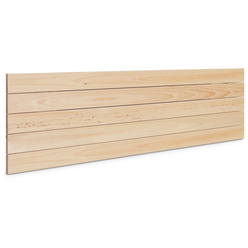 

Cabecero de Madera Maciza de Pino para Pared Estilo Palet Cabezal Dormitorio Cama Palets Herrajes incluidos (145x37 Palet 4, Crudo) - Crudo - Dhome