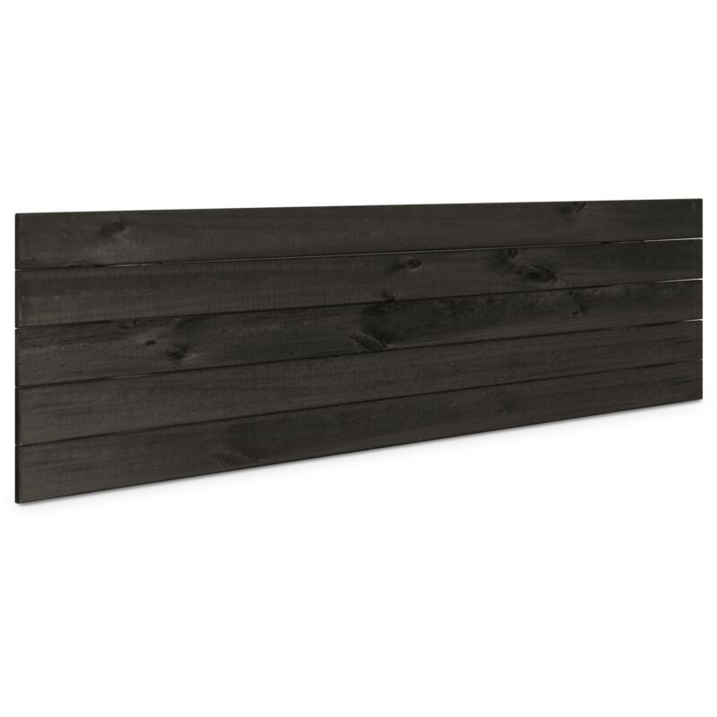 

Cabecero de Madera Maciza de Pino para Pared Estilo Palet Cabezal Dormitorio Cama Palets Herrajes incluidos (160x37 Palet 4, Negro Rústico) - Negro