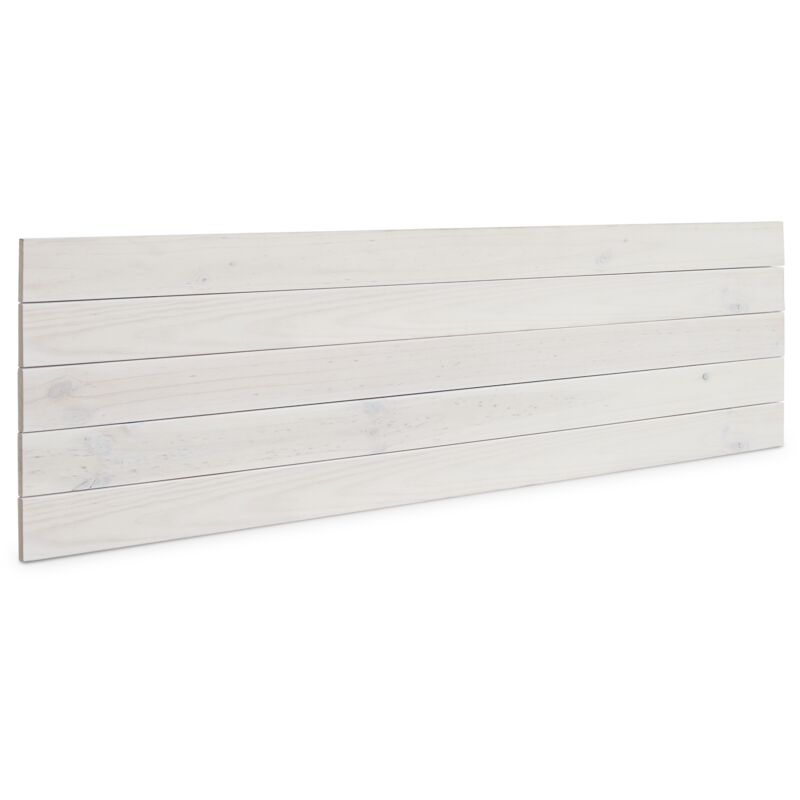 

Cabecero de Madera Maciza de Pino para Pared Estilo Palet Cabezal Dormitorio Cama Palets Herrajes incluidos (160x37 Palet 4, Blanco Rústico) - Blanco
