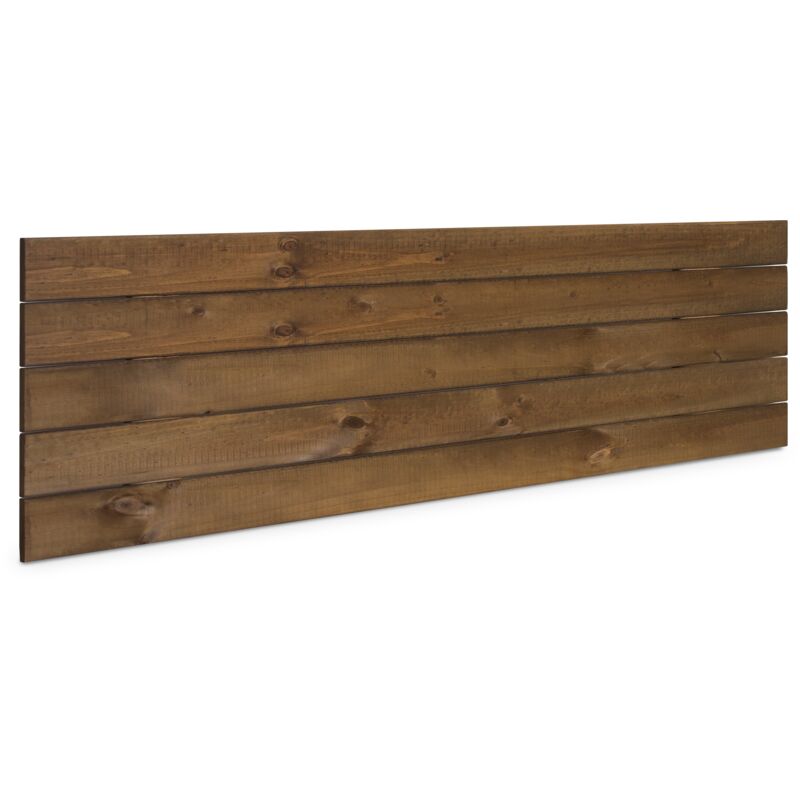 

Cabecero de Madera Maciza de Pino para Pared Estilo Palet Cabezal Dormitorio Cama Palets Herrajes incluidos (145x37 Palet 4, Castaño Rústico)
