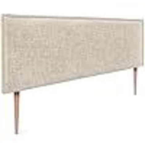 DHOME Tête de lit en Lin Naturel uni avec Bordure tête tapissée Lit Chambre Moderne Top Trending (Beig, 160x105cm avec Pieds (Lits 150/160))