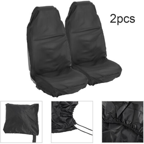 Dhouse Heavy Duty Universal Black Waterproof Car Seat Covers - 2Pcs Front Drivers Seat Protectors for Car Truck SUV, Nylon Automotive Interior Seat Covers 85x55x50CM