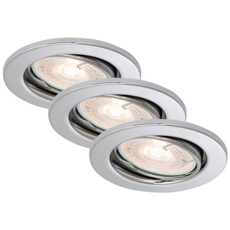 Di-Ka LED Einbauleuchte Dimm 3er Set chrom Ø 8,6 cm GU10 5,5 W Einbauleuchte