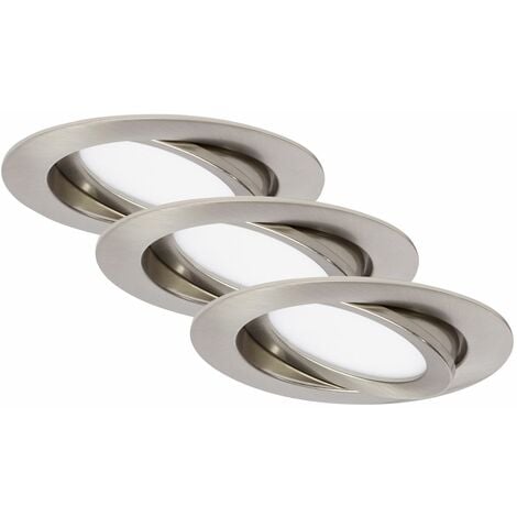 Di-Ka LED Einbauleuchte Flat-In 3er Set nickel-matt Ø 10,6 cm 7 W Einbauleuchte