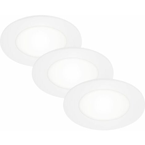 Di-Ka LED Einbauleuchte Flat-In 3er Set weiß Ø 8,6 cm 3W, neutralweiß Einbauleuchte