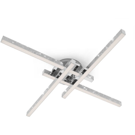 Di-Ka LED Wand- und Deckenleuchte Rey 60x60cm chrom Glitzereffekt Deckenleuchte