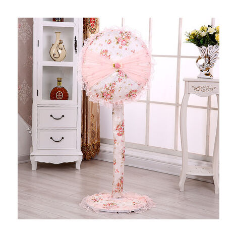 Dia45-50cm boden stehen elektrischen ventilator abdeckung set rosa spitze floral abdeckung für elektrische fan wohnkultur,5