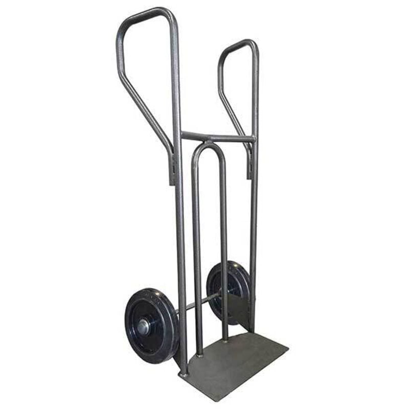 Diable acier Stockman DVPF2-RSN tablier incurvé poignée fermée 250kg roues caoutchouc noir