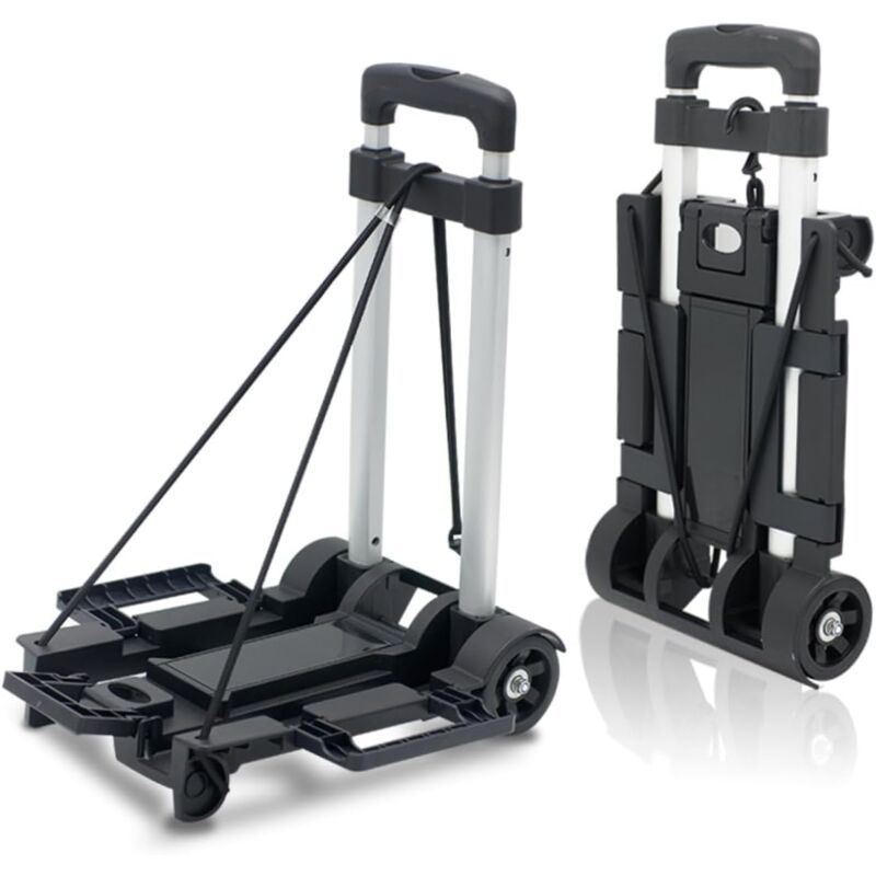 Diable à Main Chariot Pliable pour Ménage Chariot à Pousser en Alliage D'aluminium Facile à Assembler