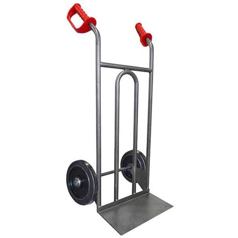 Diable acier Stockman DDPO2-RSN tablier droit poignée ouverte 250kg roues caoutchouc noir