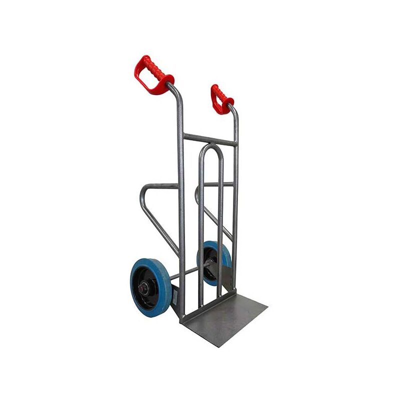 Diable acier 2en1 - Roues caoutchouc bleues - Charge max 250kg - DDPO1-RSB