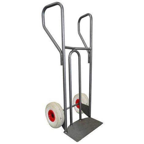 Diable acier Stockman DVPF2-RINC tablier incurvé 250kg roues increvables poignée fermée