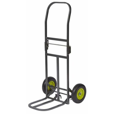 Diable de manutention pliable 200kg – Châssis acier – Roues increvables 20cm – Dimensions 500x585x1080mm – Feroce