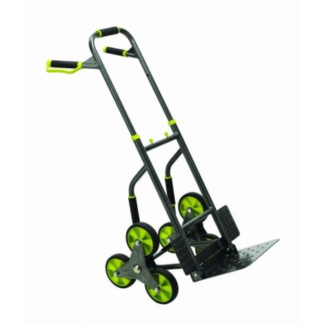 Diable d’escalier 6 roues 120kg – Châssis acier – Roues en caoutchouc TPR – Pour déménagements en escaliers – Feroce